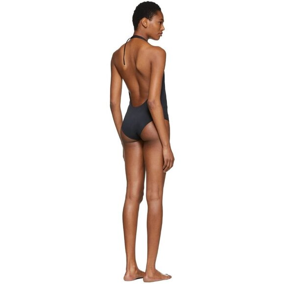 NWT Versace black plunging one piece swimsuit with signature gold tone accent, 4 - Picture 3 of 8